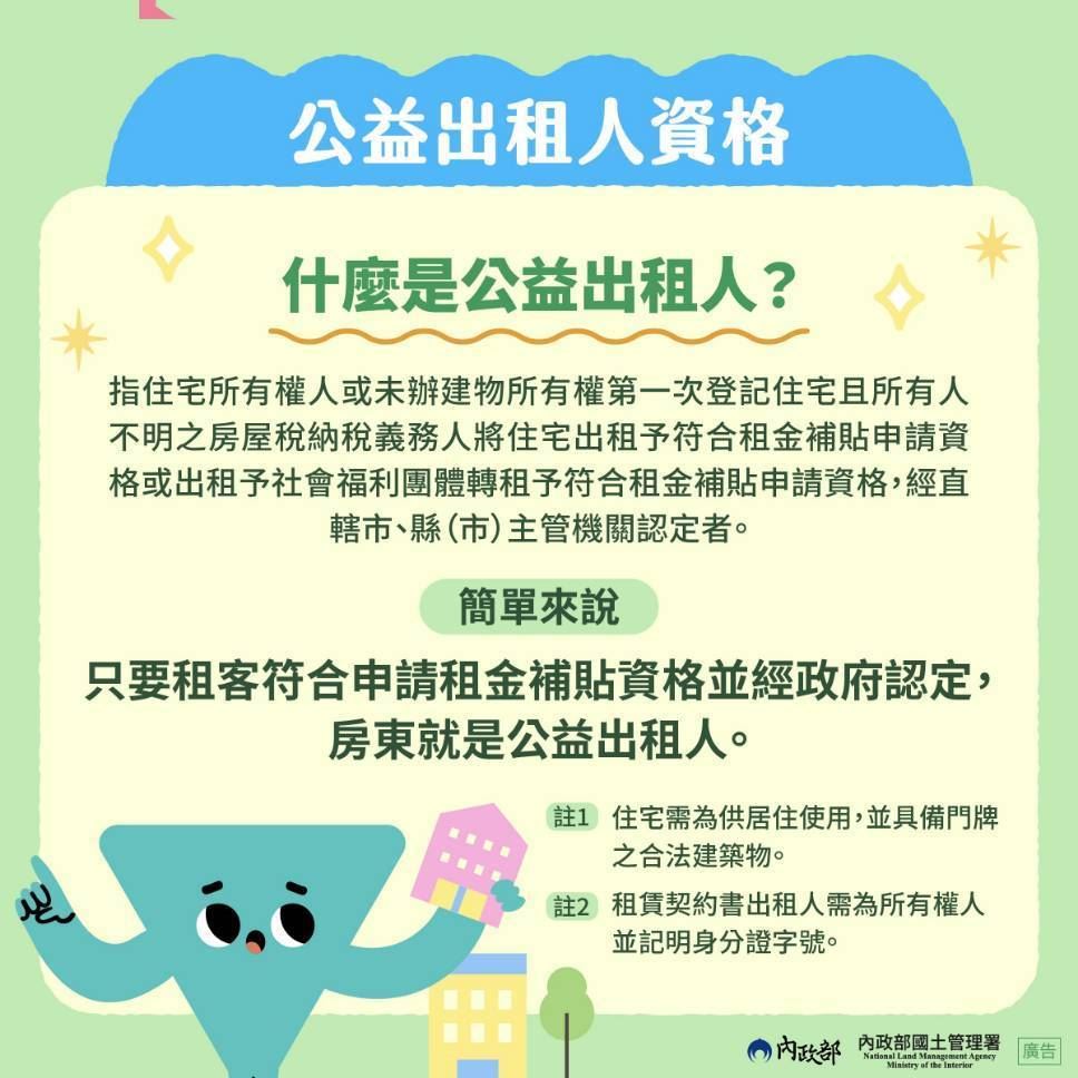 鼓勵加入公益出租人行列 都發局：每屋每月最高1.5萬綜合所得稅免稅額